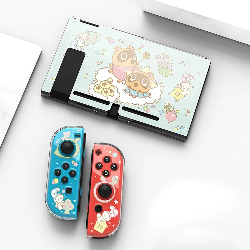 Custodia protettiva per animali per Nintendo Switch Shell NS Joycon custodia per Console di gioco con tappi per pollice per Nintendo Switch OLED