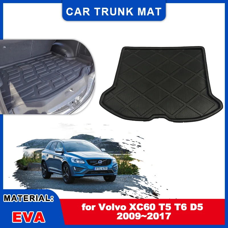 Car Trunk Liner for Volvo XC60 T5 T6 D5 2009~2017 2010 Cargo Mat Waterproof Luggage Cover Carpet Storage Pad Part Accessories
