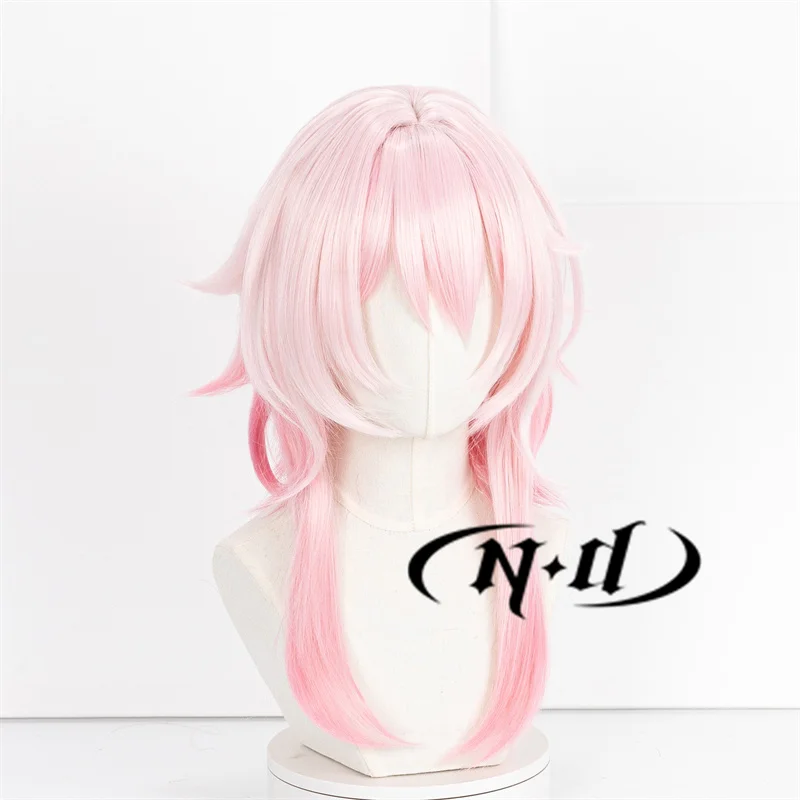 ND 7 مارس تأثيري الباروكات هونكاي ستار السكك الحديدية تأثيري شعر مستعار الوردي ل كوميك كون كوزر زي لعبة حفلة مقاومة للحرارة الاصطناعية