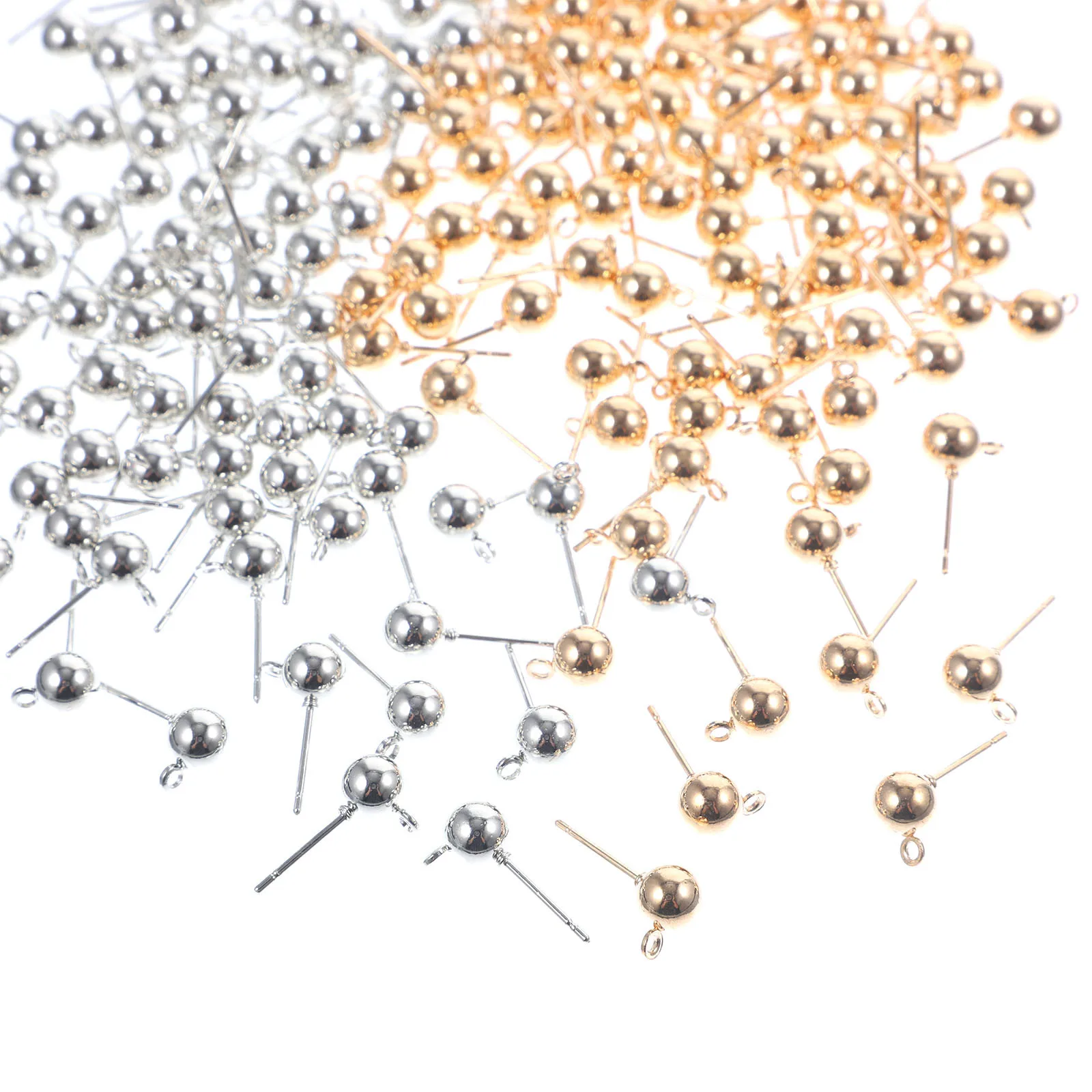 

200Pcs Ear Accessory Ball Post Earrings with Loop Premium Metal DIY Earring Findings Jewelry Supplies for Handmade Unique