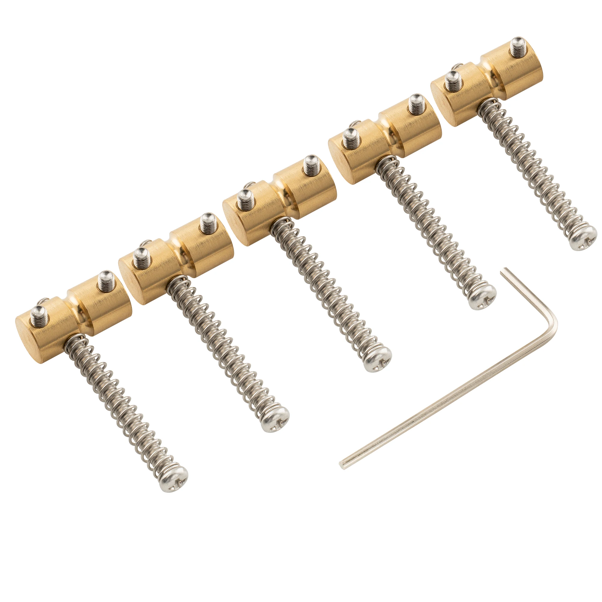 Musiclily Pro 18mm Steel/Brass Bass Bridge Saddles for 5-String Precision and Jazz Bass (Set of 5)