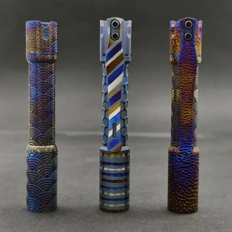 Reylight Pineapple Mini Ti MK II- Hand Carved Flashlight Torch Light