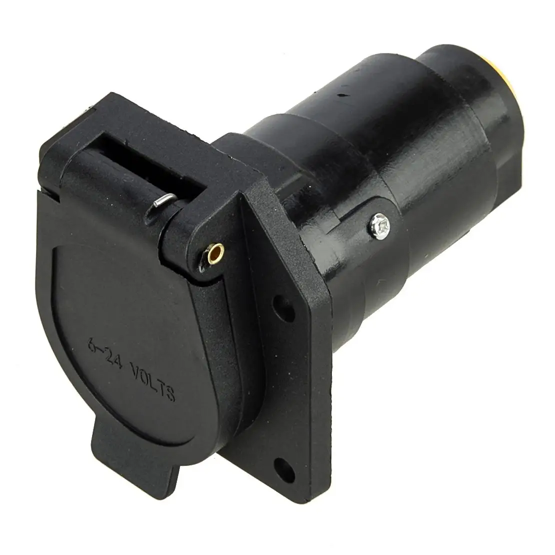 6-24V 7-Way 7 Pin Round Connector Male & Female Plug Socket Adapter for RV Trailer Truck American Style