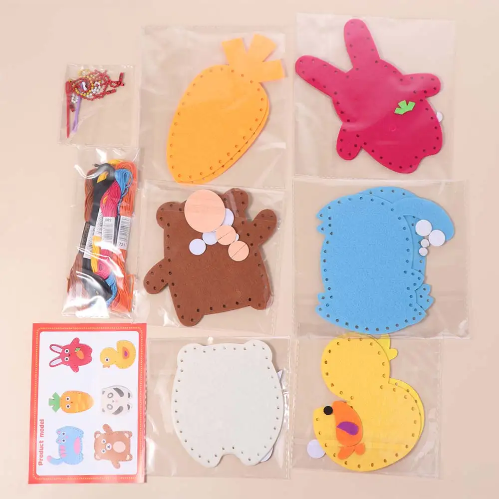 

Набор для шитья из нетканого материала с животными, 6 шт./лот, для рукоделия, украшений, мягких игрушек, брелоков, набор для творчества своими руками