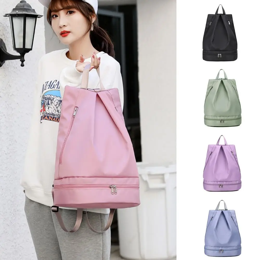 

Wet Dry Separation Fitness Bag Foldable Waterproof Swimming Backpack Expansion Shoe Compartment Sports Shoulder Tote Hiking