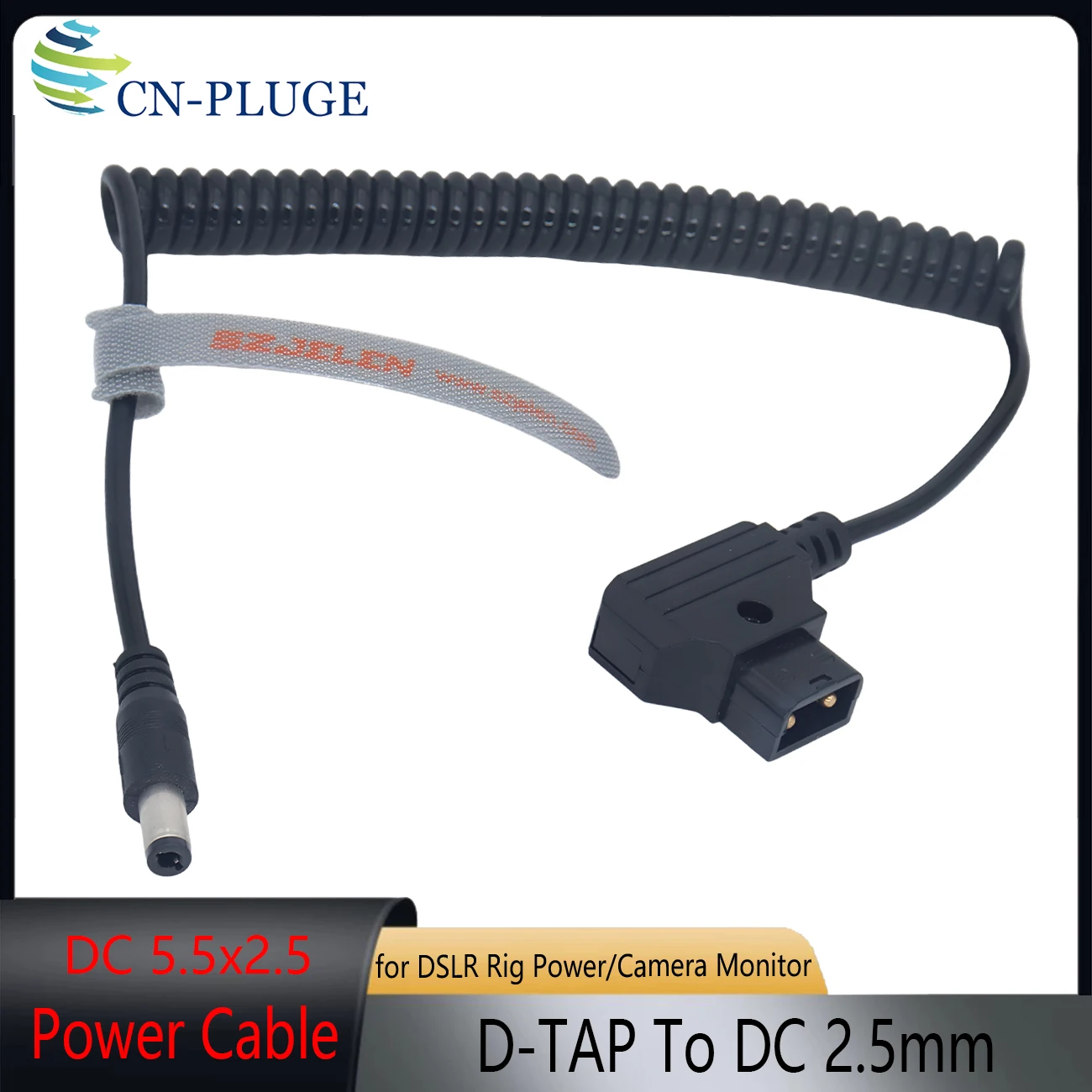 D-Tap Male to  DC 5.5x2.5mm Power Cable for DSLR Rig Power V-Mount Anton，12V DC Camera Monitor Power Cord