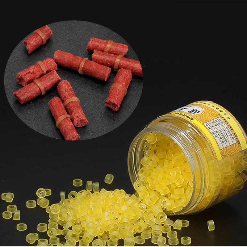 Fishing Hand Tied Hanging Pellet Leather Band Rubber Bait Bands for BloodWorm Baits Granulator Baits Elastic Band 4mm 5mm 6mm