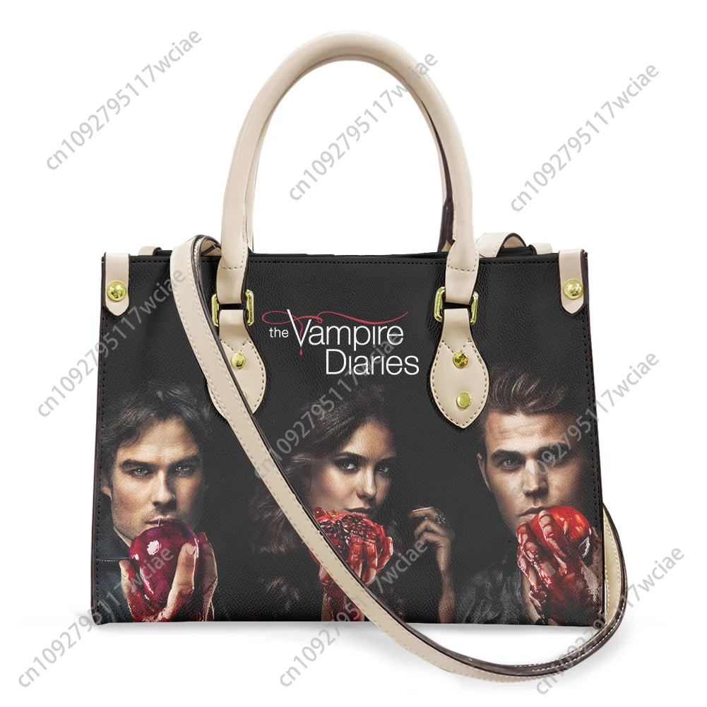 

The Vampire Diaries Tote Bag Purse Womens Mens Personalized Text Image PU Leather Handbag Business Shopping Gift Bags