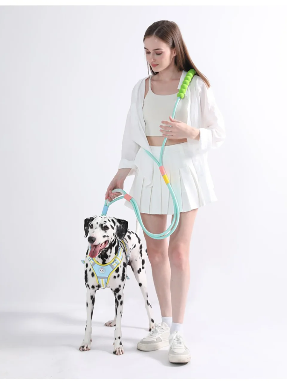 Doppelleinen-System Anti-Zug-Hundeleine, Stoßdämpfend & Würgfreier Griff, Crossbody/Taille Mehrfach-Tragemöglichkeiten, Weicher Komfortgriff, Sicherheit – Detail 16