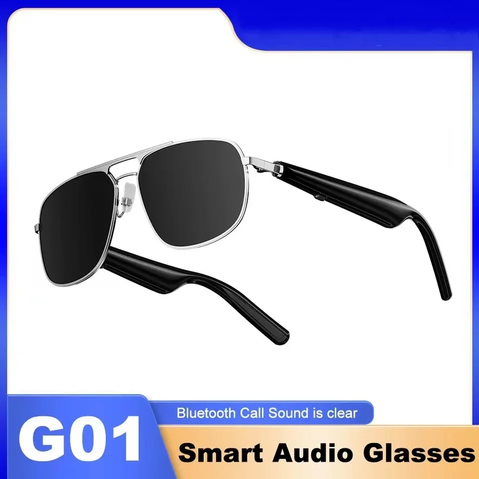 G01 Smart Glasses Music Playback Bluetooth Call Remote Control Photo Life Waterproof Sunglasses Anti-blue Light Mirror Hot Sales