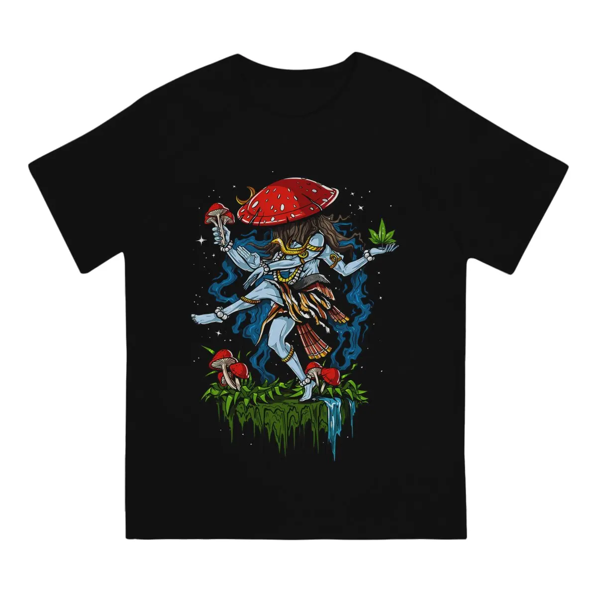 Shiva Unique TShirt Magic Mushroom Top Quality New Design Gift Idea  T Shirt Short Sleeve Ofertas