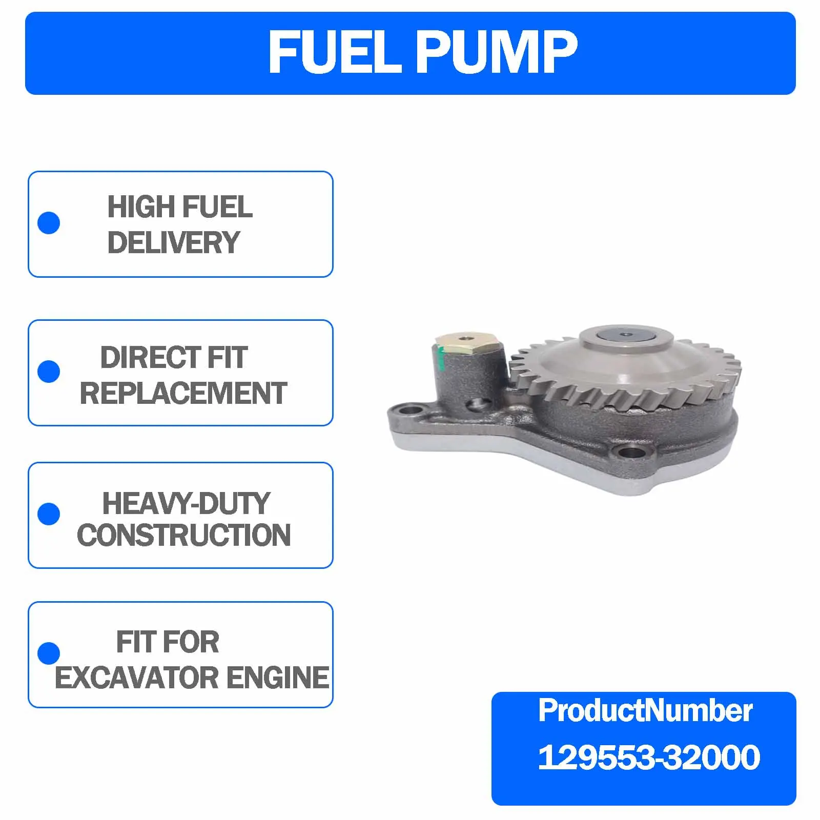 129553-32000 Oil Pump For Yanmar 3TN75 3TN82 3TNE88 4TN84 4TNE88 Engine For Yanmar F18 F20 FX18 FX435 Tractor