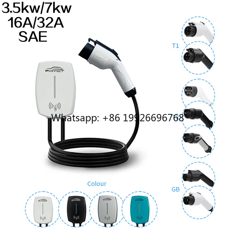 

3.5kw 7kw 16A 32A SAE 3 Phase Ev Car Charger Ev Charging Station Ev Wallbox Charger