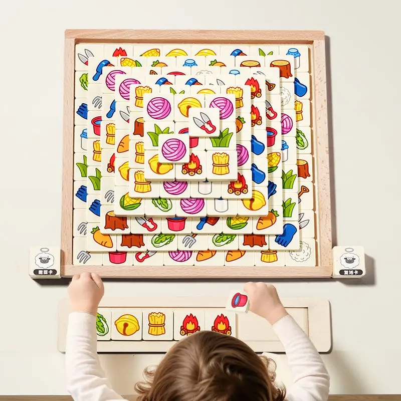 Schafe und Holzbretter-Spiel: Chinesisches Tischspiel, Lässiges Kartenspiel, Puzzle, Mehrspieler-Denkspiel