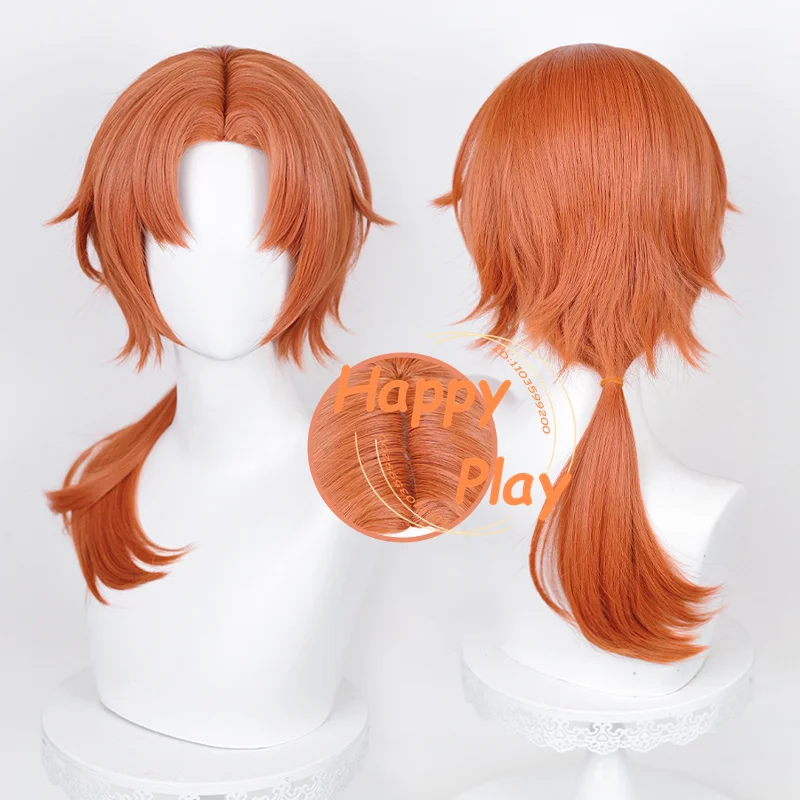 

Synthetic ES Tsukinaga Leo Cosplay Wig 60CM Orange Wig Heat Resistant Hair For Halloween Christmas Role Play Anime Wig