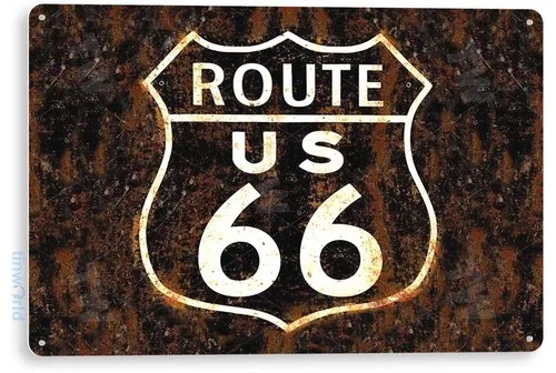 TIN SIGN Route U.S. 66 Metal Décor Street Road Sign Art Garage Store Bar A599 --Tin Sign