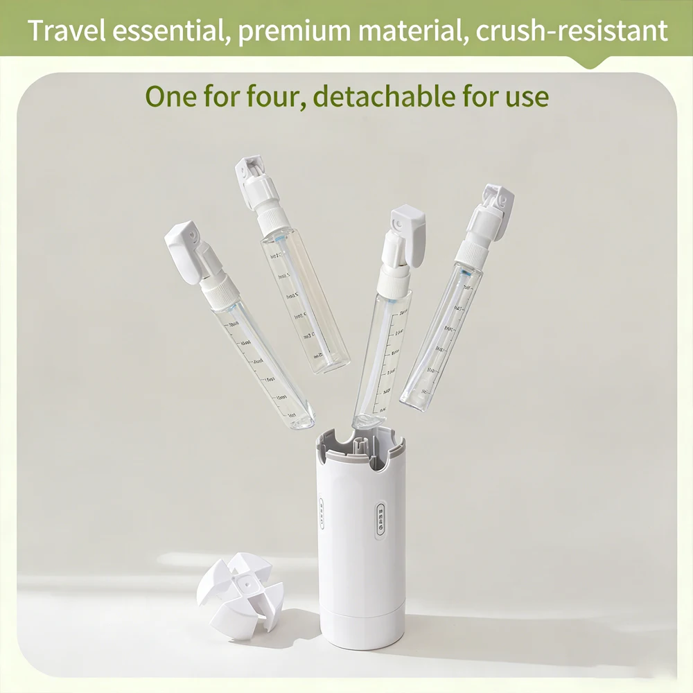 1Pc 4-In-1 Emulsion Dispenser Bottle, Travel Bottle, Minimalist with Labels, Travel Dispenser Bottle, Toiletry Container