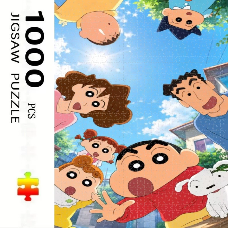 Large Size Jigsaw Puzzle 500/1000/1200/2000Pcs Crayon Shin‑chan Family Jigsaw Puzzles for Adults Stress Relief Toys Unique Gift
