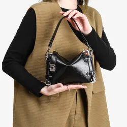 Women Small Square Bag Fashion Versatile Wide Shoulder Strap handbags Y2K Punk Portable Female One Shoulder Crossbody Bag