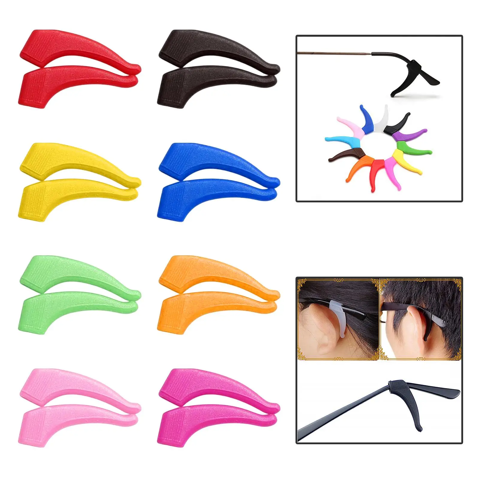 2 Pack Eyeglass Ear Grip Hooks for Secure Fit, Suitable for All Ages