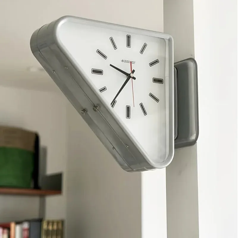 Japan DULTON double-sided clock  metal triangle wall ccorner clock hanging double-sided silent