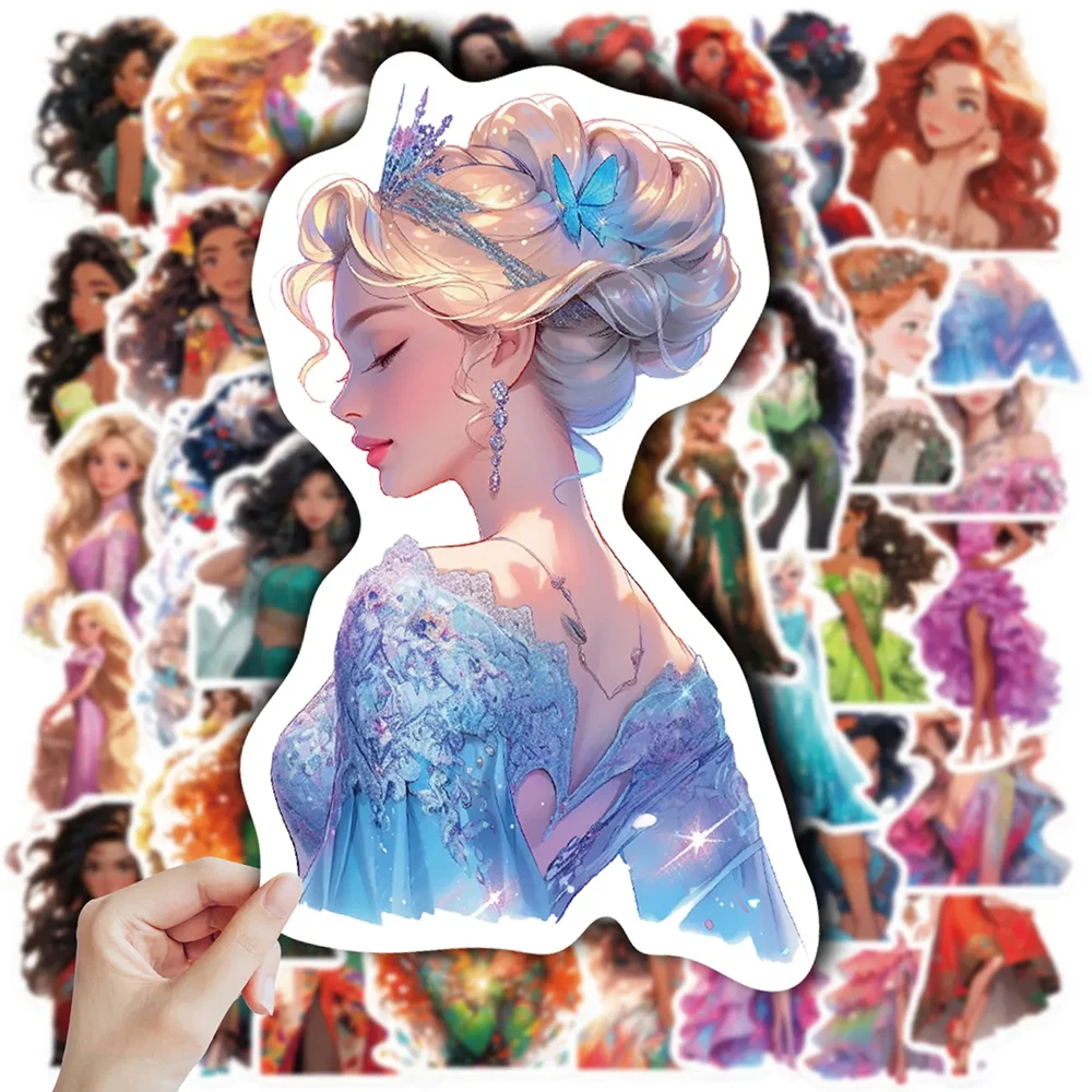 10/30/50pcs Disney Cartoon Girls Princess Stickers Decal DIY Decorative Laptop Luggage Notebook Diary Kawaii Toy Sticker Gift