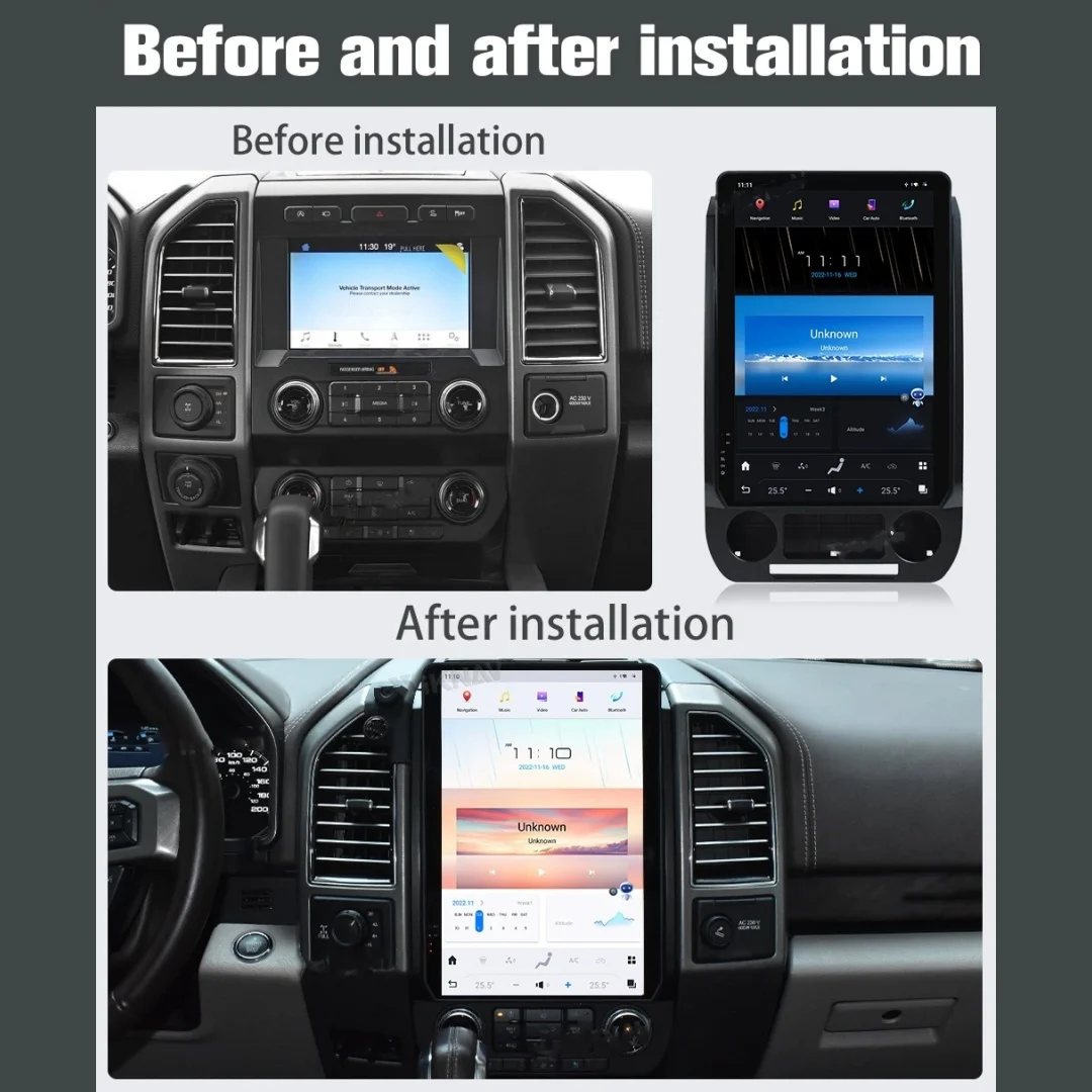 

15.6" Android Vertical Screen For Ford F150 2015-2021 Car Radio Audio Stereo GPS Navigation Head Unit Multimedia Player Carplay