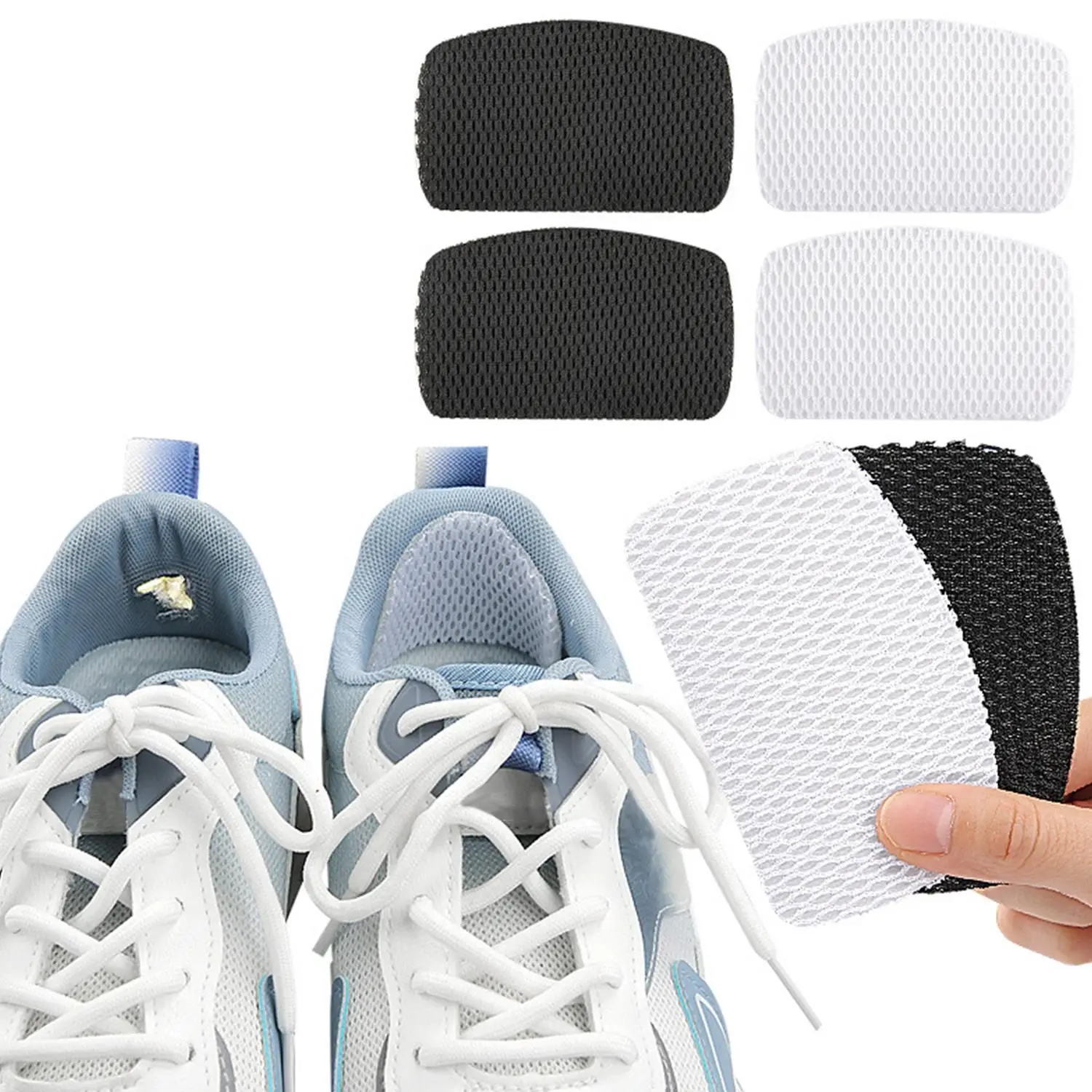 

2pcs/set Sports Shoe Fabric Repair Patch Heel Anti Wear Mesh Lining Hole Subsidy self-adhesive Patches Creative Practical Tool