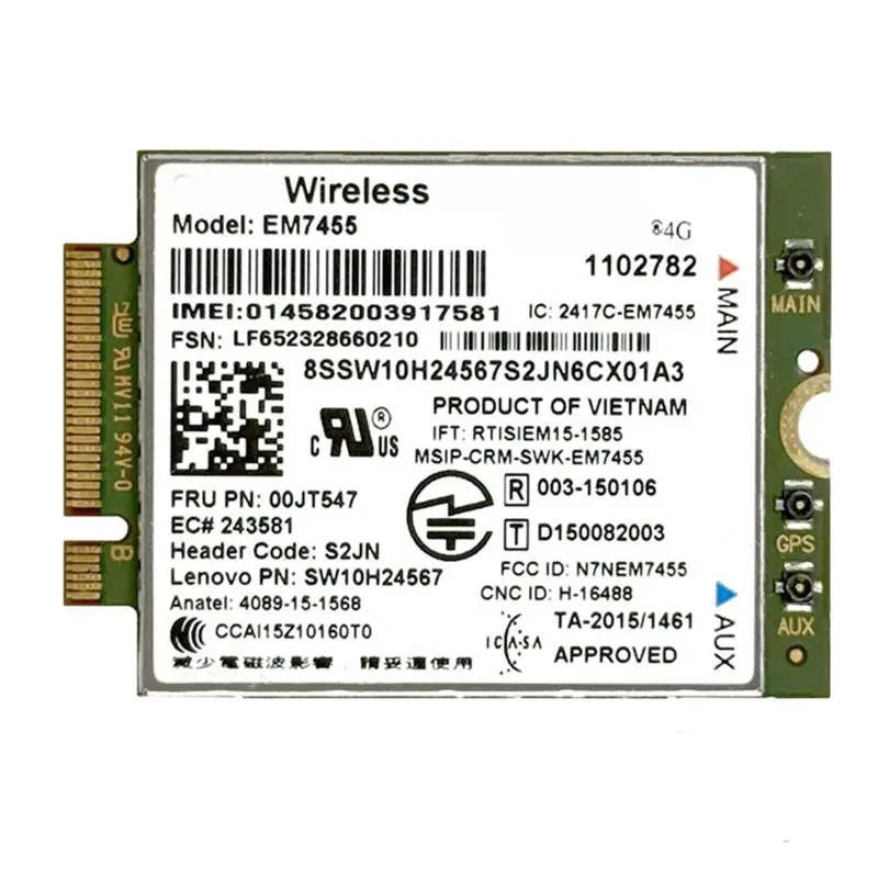 Exquisite-Module EM7455 With 4G Card 00JT547 00JT542 01AX789 01AX746 For Lenovo Thinkpad T460 T460S T560 X1 Carbon P70 P50 X260