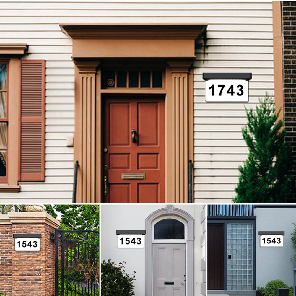 1세트 태양광 도어플레이트 라이트 밝은 LED 야외 벽등 에코 넘버스 조명 야간 가시성 향상