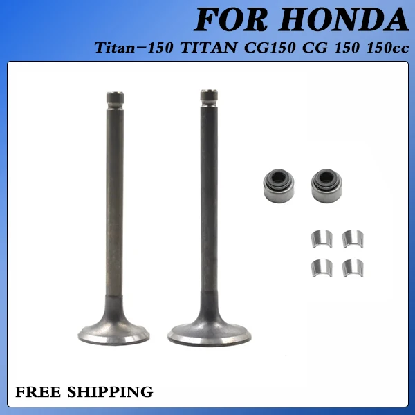 Para honda Titan-150 titan cg150 cg 150 150cc acessório do motor da motocicleta válvula de escape & válvula de abertura vedação de óleo válvula de placa de travamento
