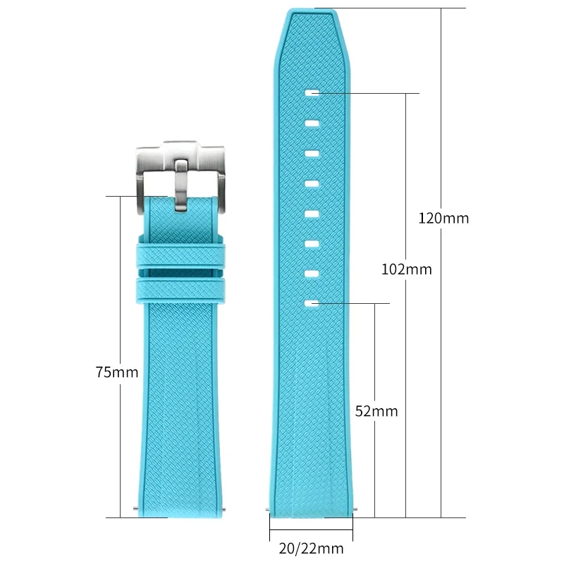 FKM Fluoro Rubber Strap for Omega X Swatch MoonSwatch 20mm 22mm Quick Release Stainless Steel Buckle Watch Band for Blancpain