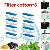 8pcs Pet Drinking Fountain Filter Cat Feeder Activated Carbon Filter Accessories for FT006, FT666, FT888 Drinking Fountains