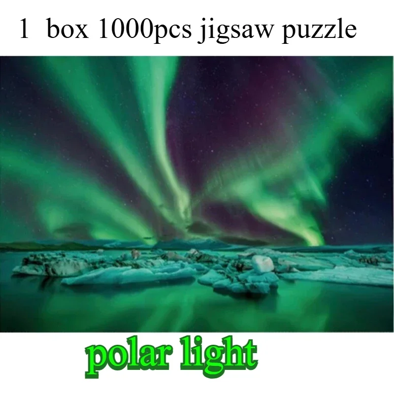 70*50cm CARDBOARD JIGSAW Puzzle 1000 Pieces Cardboard Jigsaw Puzzles The Polar Lights Perfect Festival Gift for Puzzle Lovers