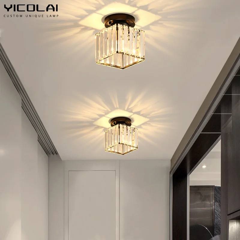 industrial crystal led chandelier para corredor banheiro cozinha semi flush mount luz de teto home decor iluminacao interior corredor 01