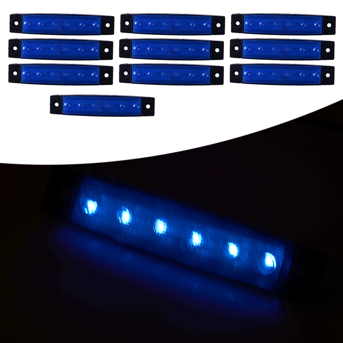 

10pcs 12V LED Deck Courtesy Navigation Light Blue Stern Transom Lamp Decorate Waterproof for Marine Fishing Pontoon Sailboat