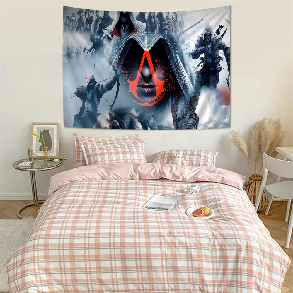 A-Assassins C-Creed Printed Large Wall Tapestry Indian Buddha Wall Decoration Witchcraft Bohemian Hippie Wall Art Decor