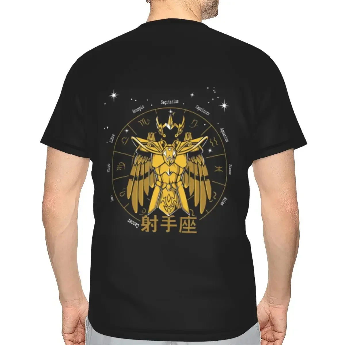 Knights OfTheZodiacSagittarius Cloth Milo Gold Saint Seiya polyester T-Shirt Men'sFashion T Shirts Men Round Neck Short Sleeve