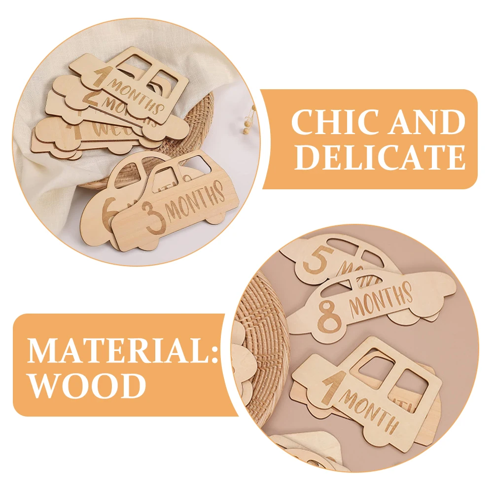 

15pcs Wooden Cards Baby Monthly Milestone Signs Growth Commemorative Photo Props Newborn Shower Gifts for Boys Milestone Wood