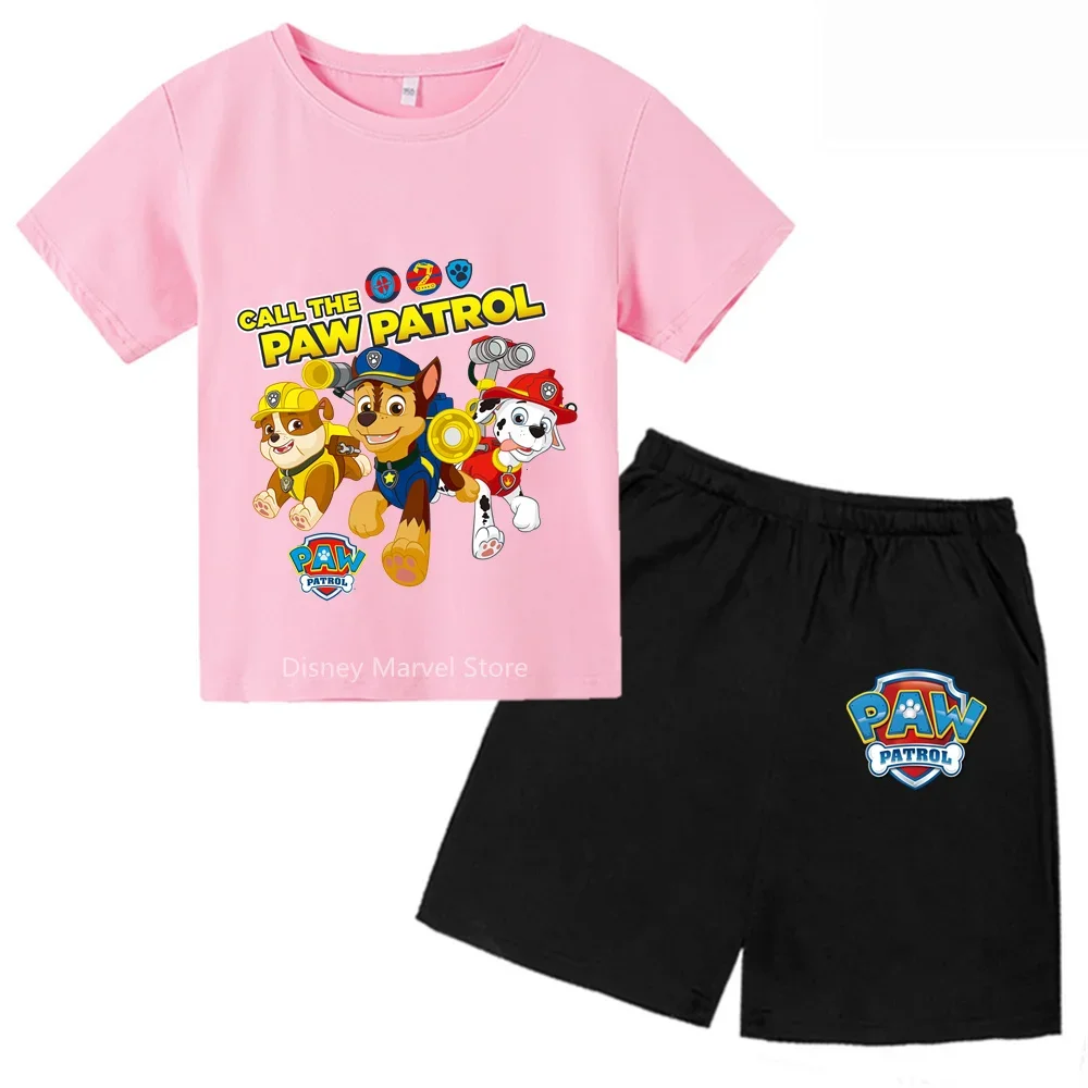 Puppy Team'S Summer Must-Have! Doggy-Themed T-Shirt & Shorts Set For Kids, Ages 3-14, Cute & Chic