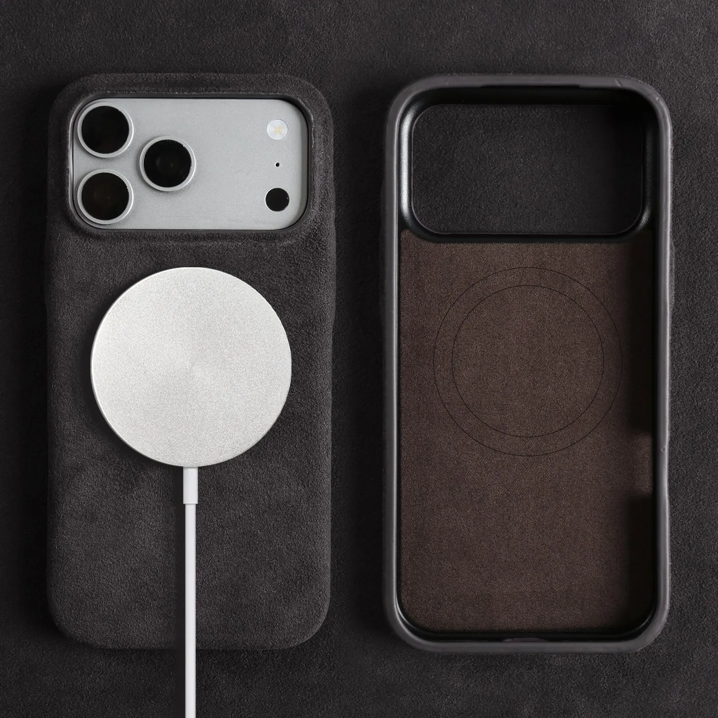 Étui ALCANTARA magnétique de luxe pour iPhone17 Pro Max 16 15 14 13 12 11 pour Magsafe couverture de téléphone en daim de supercar en cuir artificiel