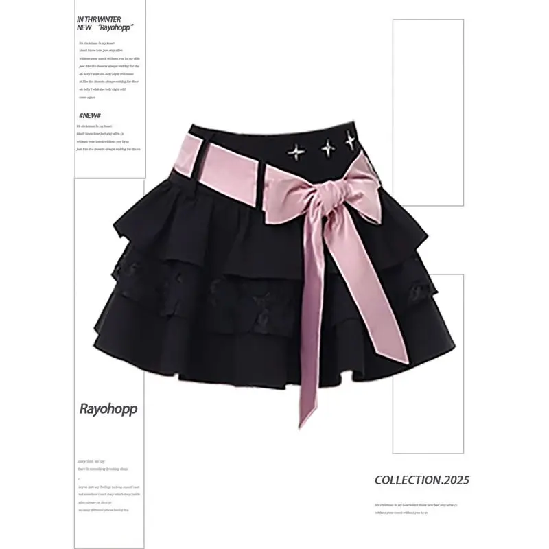 여름 프렌치 스윗 러플 플래드 스커트 여성 캐주얼 하이웨이스트 플리츠 A라인 미니스커트 프레피 스타일 스쿨걸 패션 신상