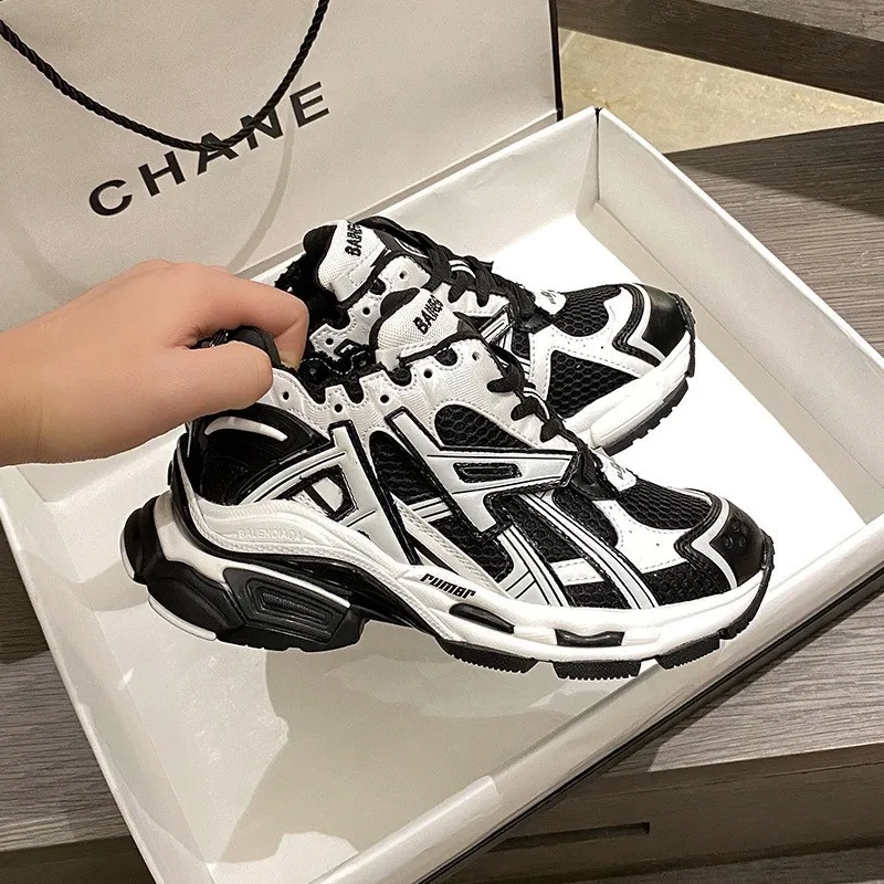 Comfortable dad shoes 2024 summer new color matching casual sports shoes running shoes