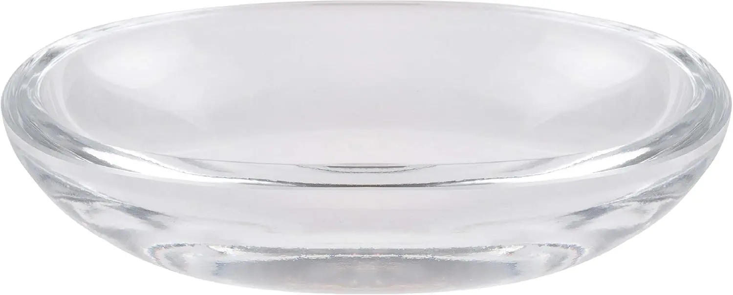 

Стеклянная мыльница, держатель для бара, овальный поднос, длина 5,75 дюйма, очень толстое стекло для ванной и душа, кухонная раковина