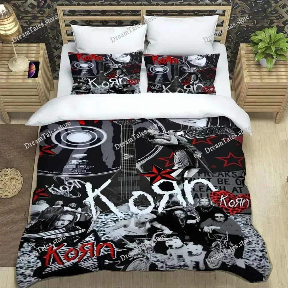Fashion Rock Band K-Korn Sheet Quilt Covers Bedding Dormitory Sheets Soft Warm Bedding Set Home Textileextile Luxury Gift029963