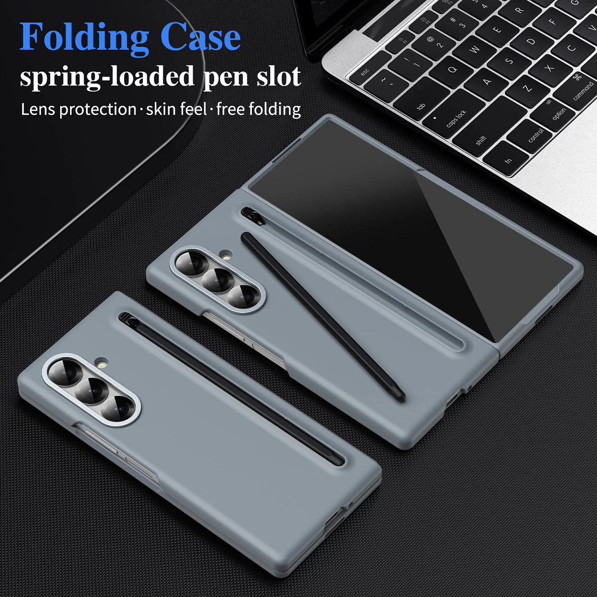 For Samsung Galaxy Z Fold8 Ultra Case with Tempered Glass Film Skin Feel Hard PC Cover Built-in Kickstand S Pen Shockproof Cover