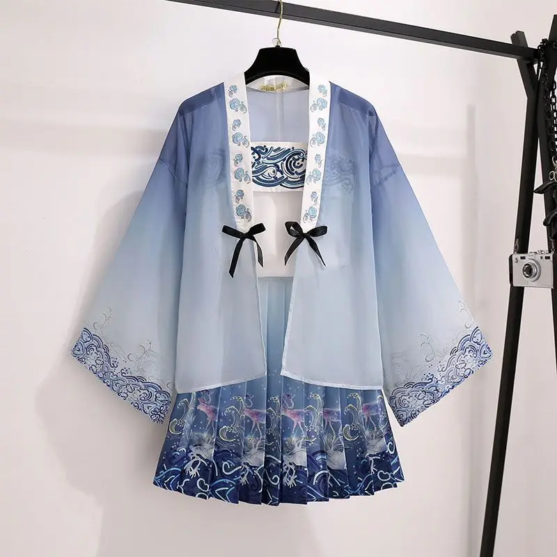 

Song Dynasty Hanfu Dress Modified Version Super Immortal Chinese Style Han Element Small Summer Dress Paired with Short Skirt Se