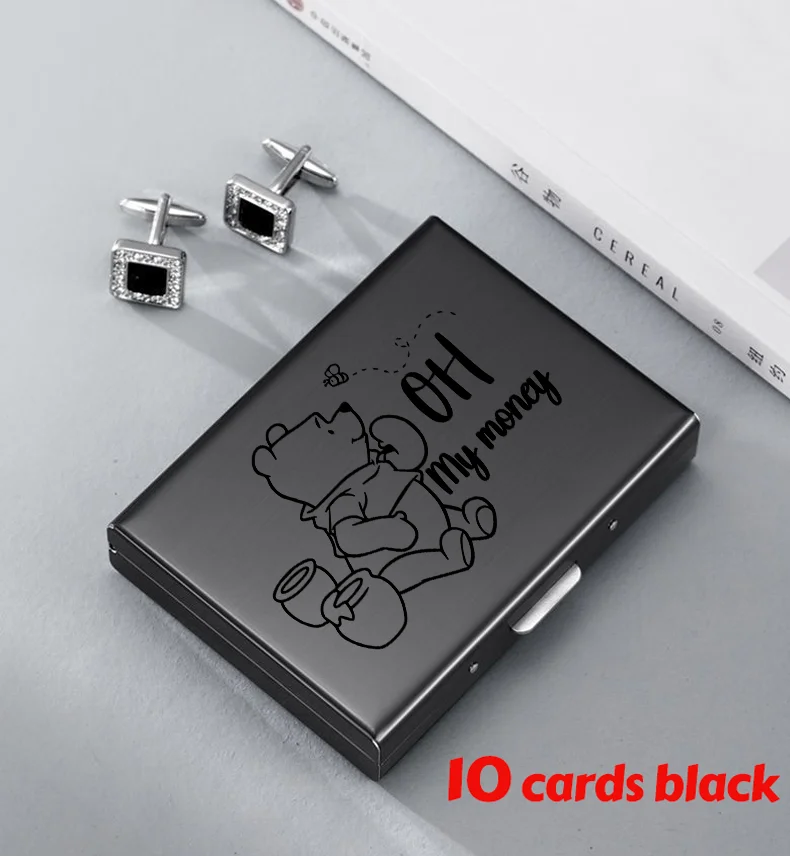 Winnie Anti-Scan RFID 10 kaarten Aluminium metalen creditcardhouder Slanke blokkerende portemonnee-etui Bescherming voor visitekaartjes - afbeelding 1
