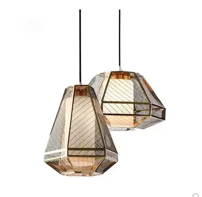 Postmodern fashion creative golden stainless steel mesh chandelier cafe restaurant casual bar designer chandelier