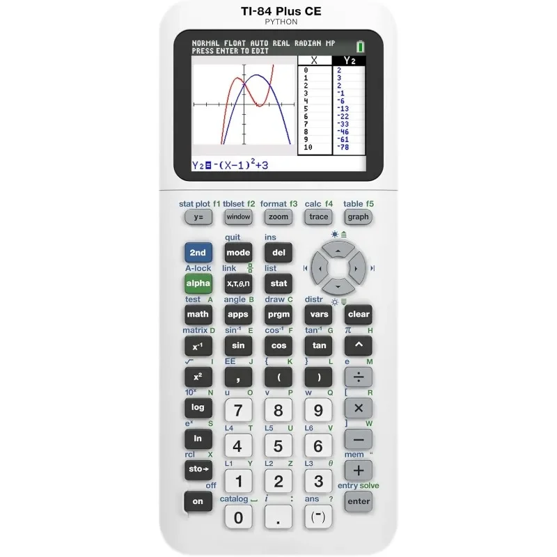 인기 신제품 TI-84 Plus CE 컬러 그래프 계산기, 밝은 흰색